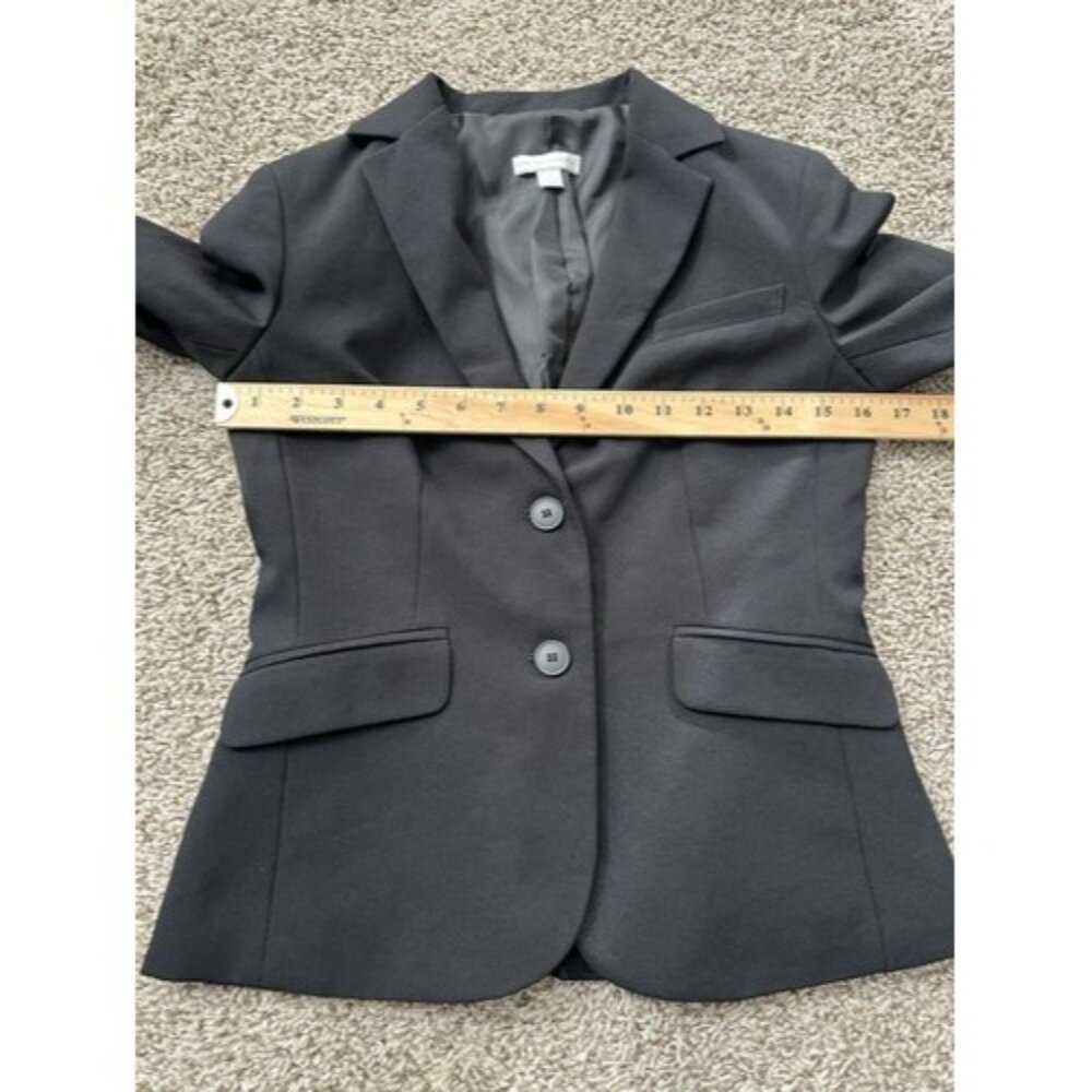 New York & Company Women Black Blazer Two Button Size 0 Jacket Career Wear - Picture 7 of 11
